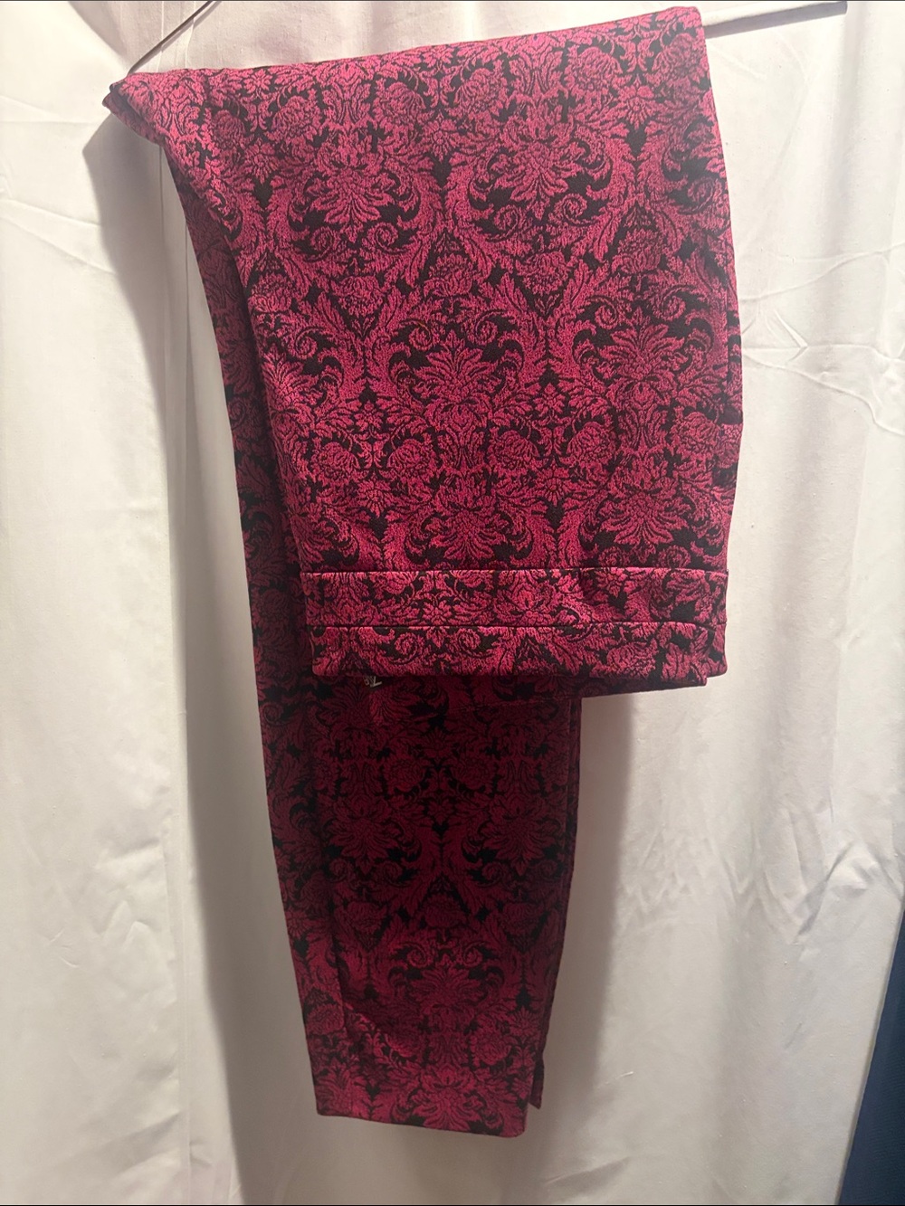 Women's Red Damask Stretch Pants